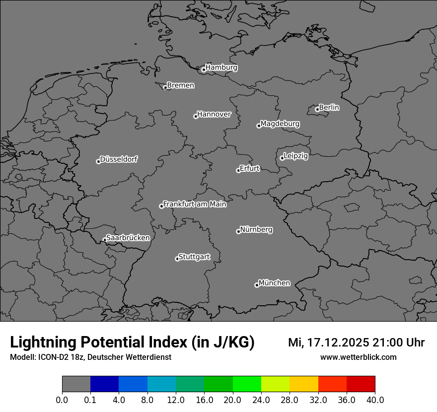 Modellkarten Lightning-Index in Deutschland
