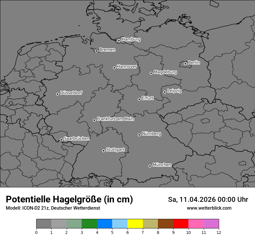 Modellkarte ICON-D2 – pot_hail – deutschland