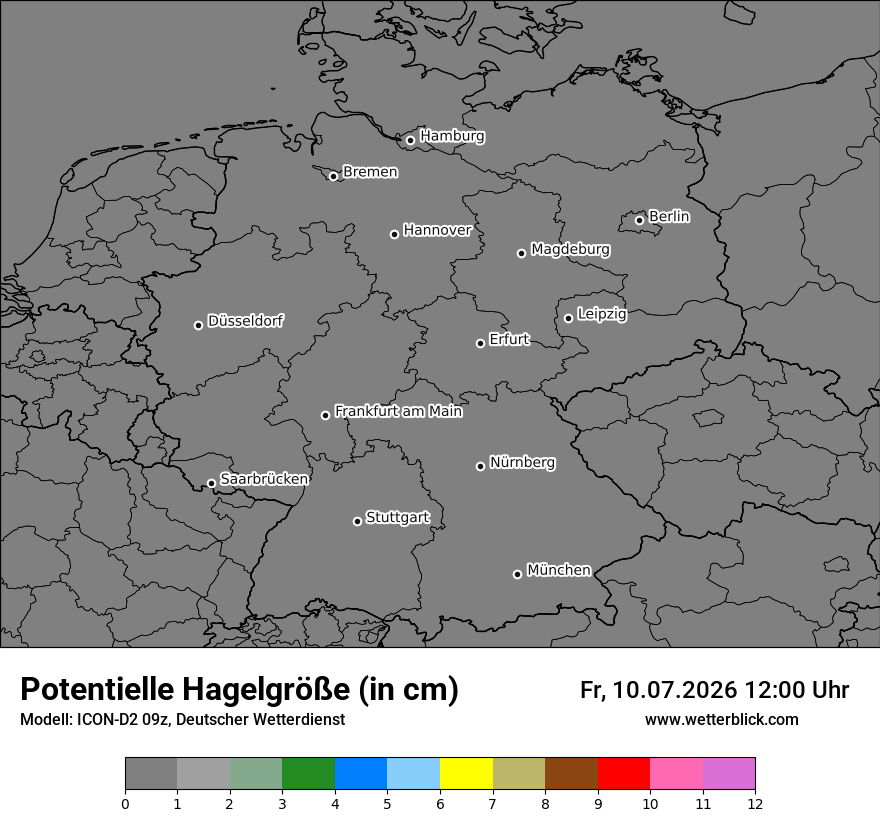 Modellkarte ICON-D2 – pot_hail – deutschland