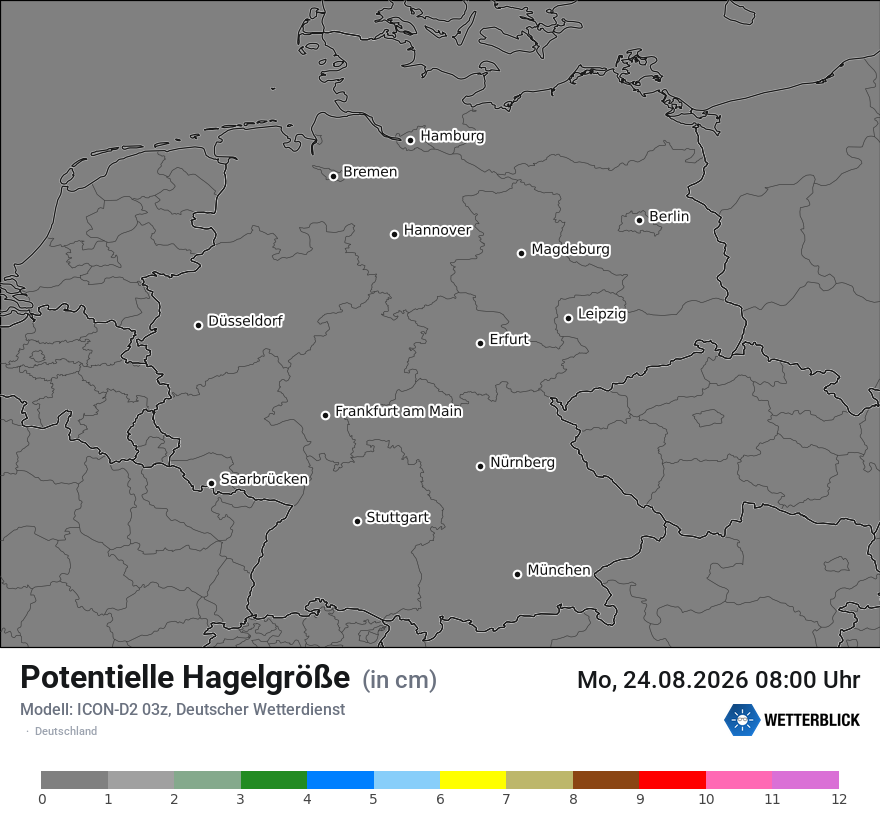 Modellkarte ICON-D2 – pot_hail – deutschland