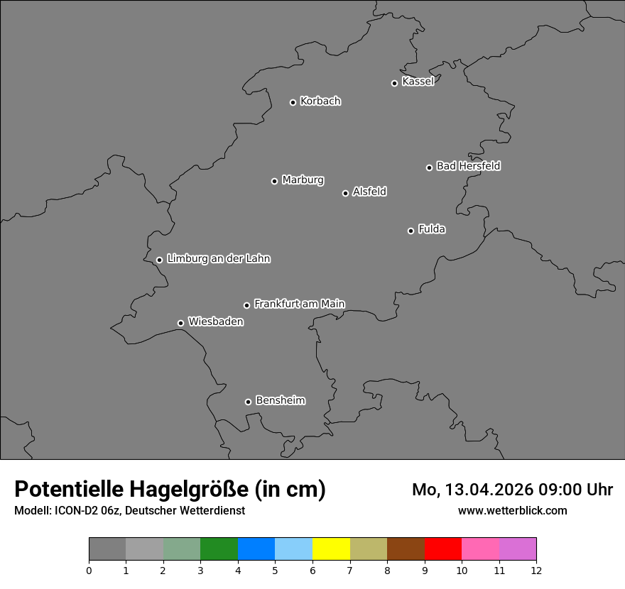 Modellkarte ICON-D2 – pot_hail – he