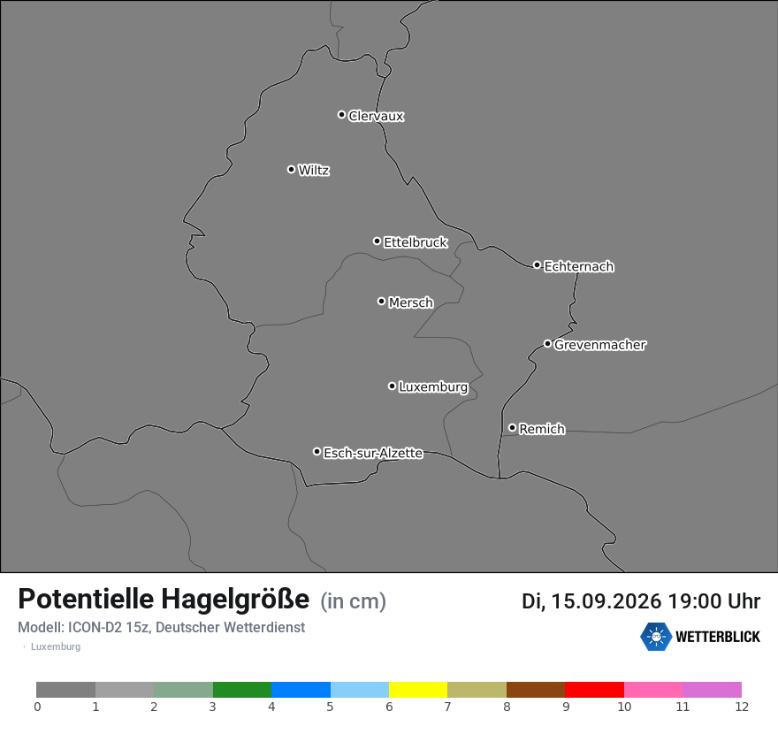 Modellkarte ICON-D2 – pot_hail – luxemburg