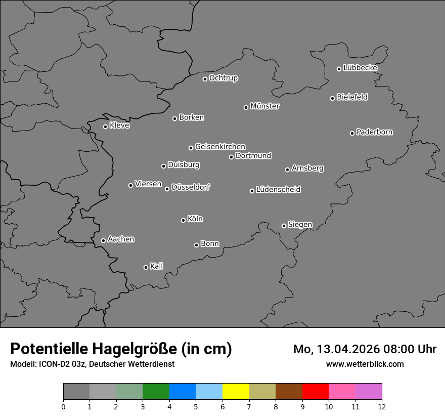 Modellkarte ICON-D2 – pot_hail – nrw