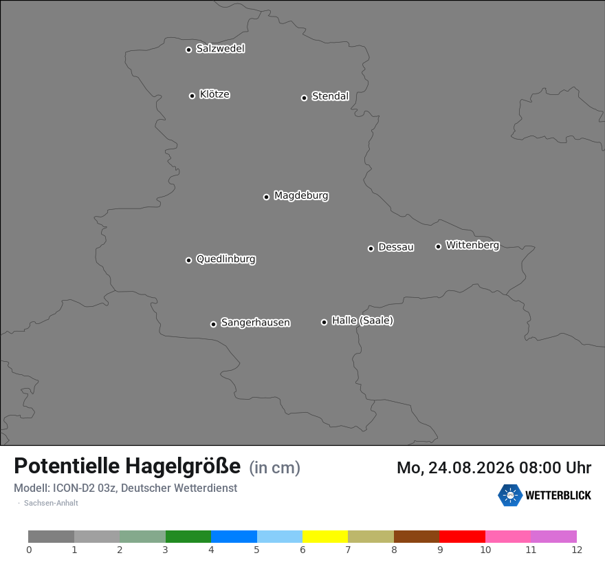 Modellkarte ICON-D2 – pot_hail – st