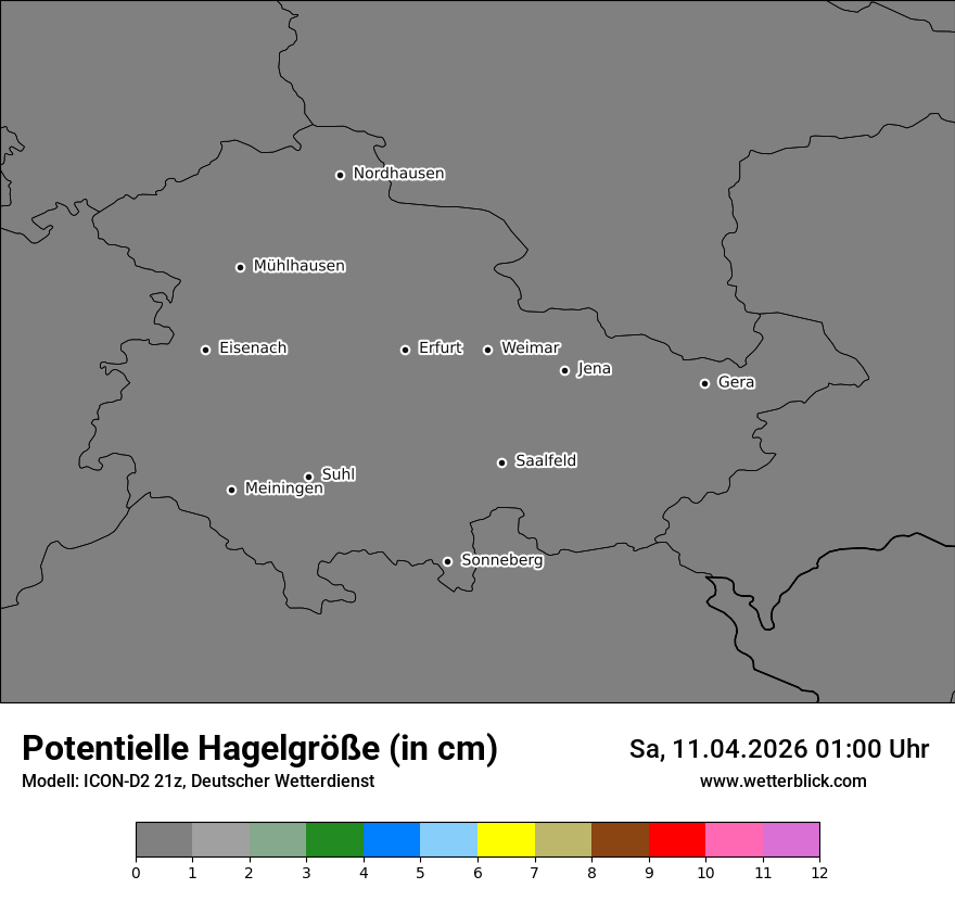 Modellkarte ICON-D2 – pot_hail – th