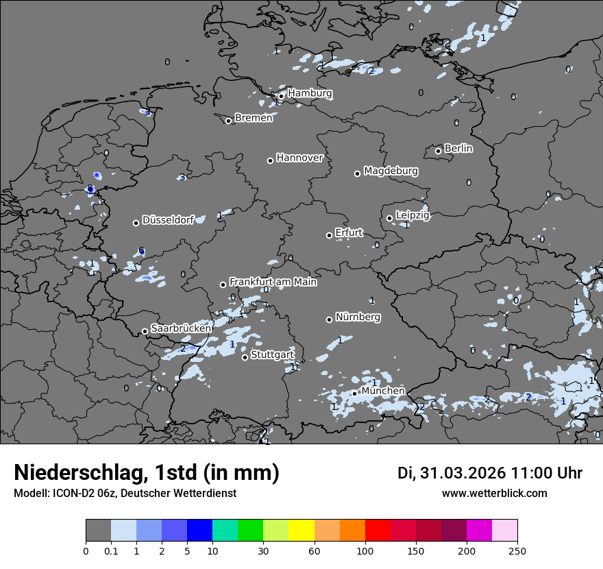 Modellkarte ICON-D2 – precip – deutschland