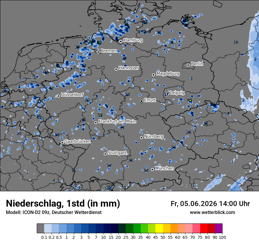 Modellkarte ICON-D2 – precip – deutschland
