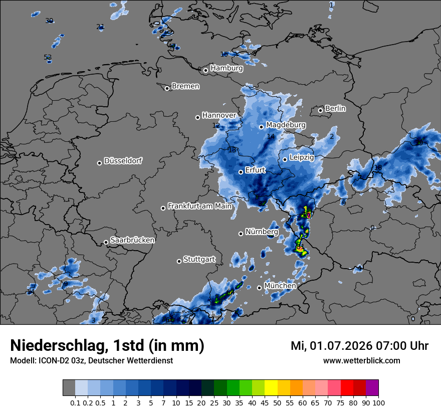 Modellkarte ICON-D2 – precip – deutschland