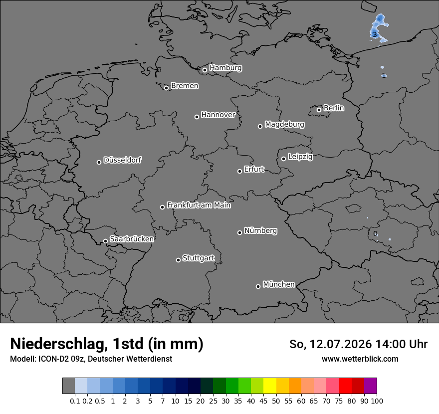 Modellkarte ICON-D2 – precip – deutschland