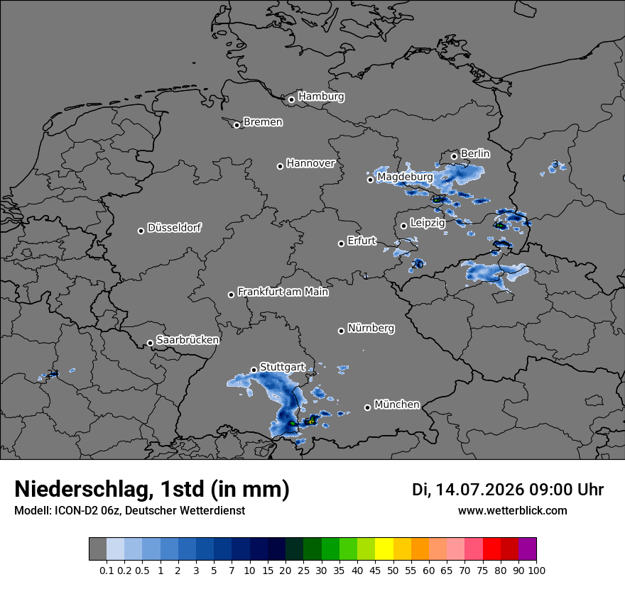 Modellkarte ICON-D2 – precip – deutschland