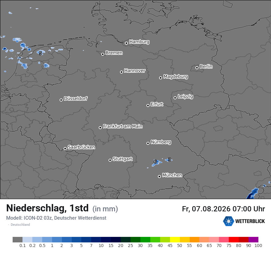 Modellkarte ICON-D2 – precip – deutschland