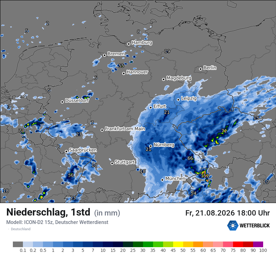 Modellkarte ICON-D2 – precip – deutschland