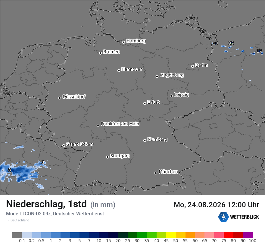 Modellkarte ICON-D2 – precip – deutschland