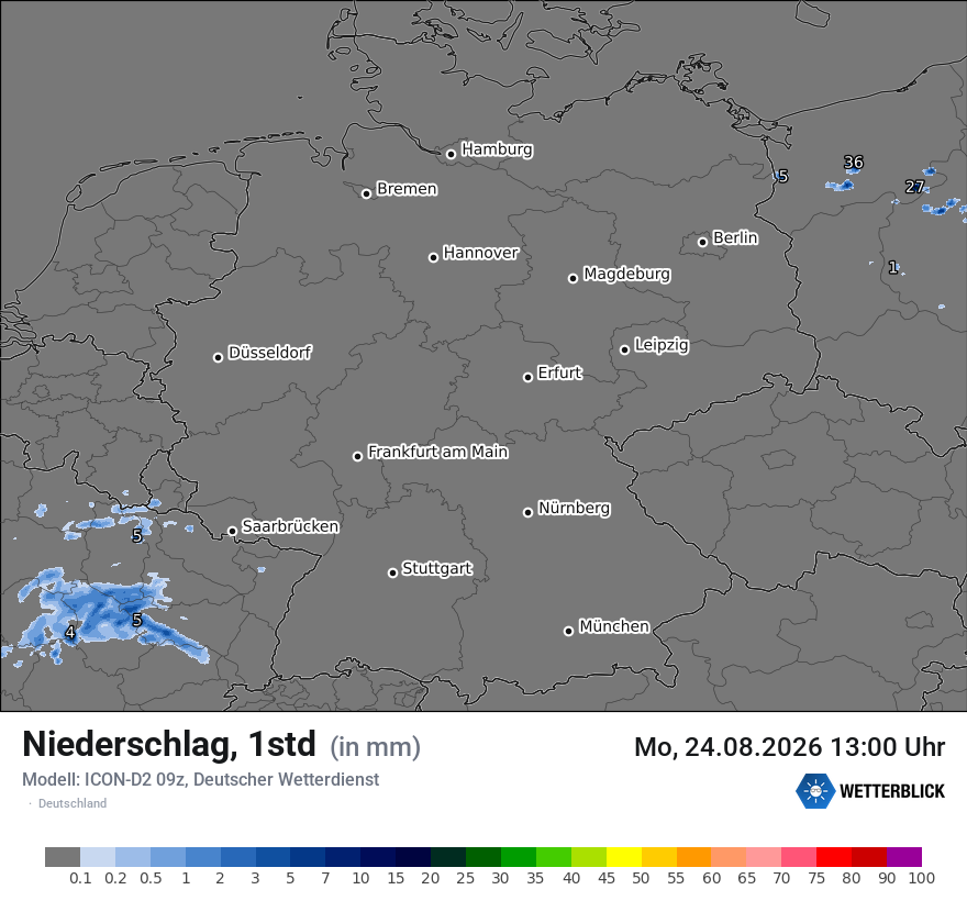 Modellkarte ICON-D2 – precip – deutschland