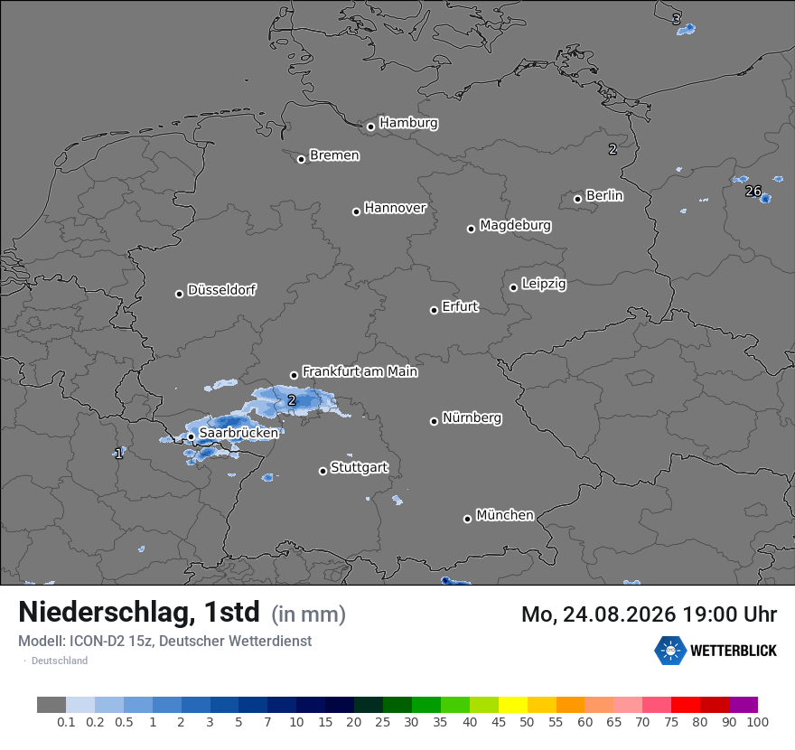 Modellkarte ICON-D2 – precip – deutschland
