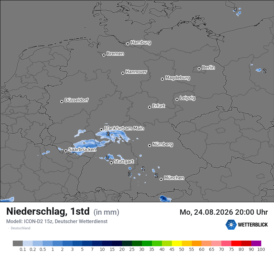 Modellkarte ICON-D2 – precip – deutschland