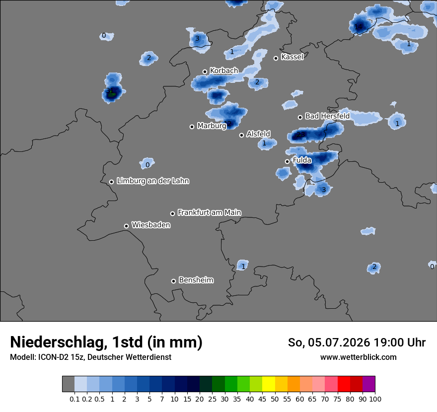 Modellkarte ICON-D2 – precip – he