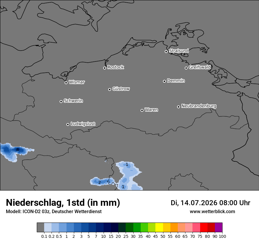 Modellkarte ICON-D2 – precip – mv