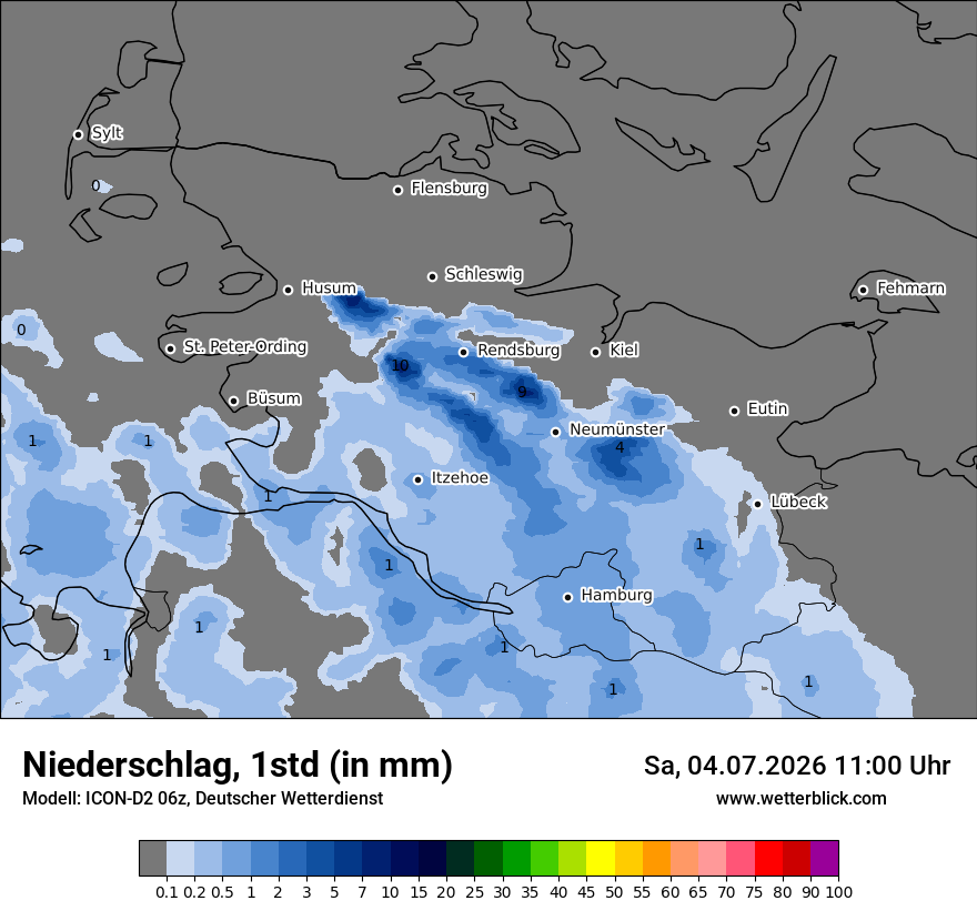 Modellkarte ICON-D2 – precip – sh