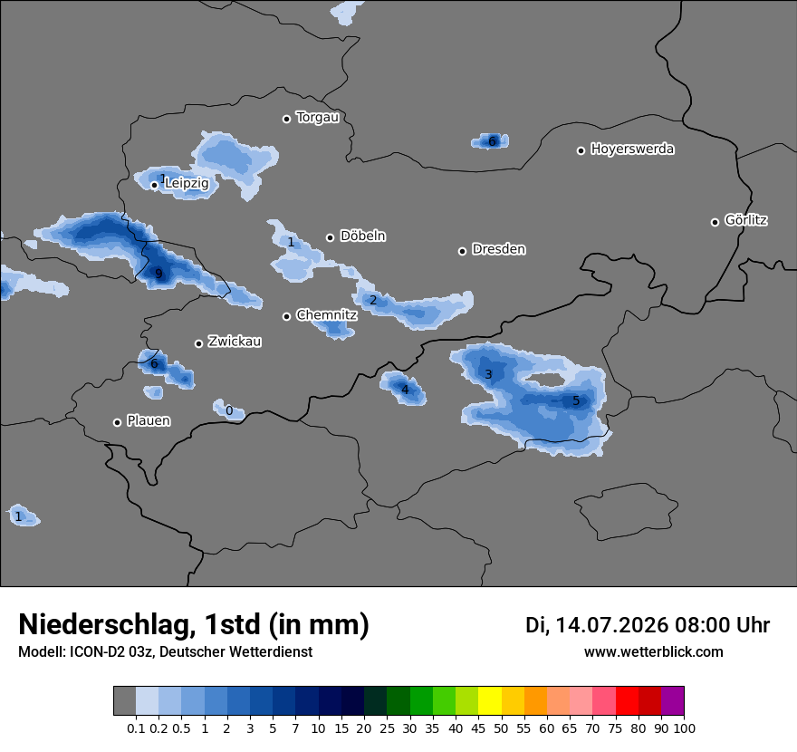 Modellkarte ICON-D2 – precip – sn