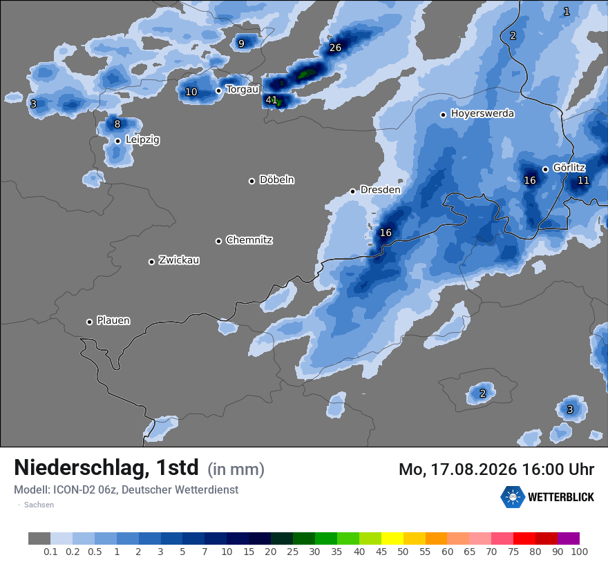 Modellkarte ICON-D2 – precip – sn