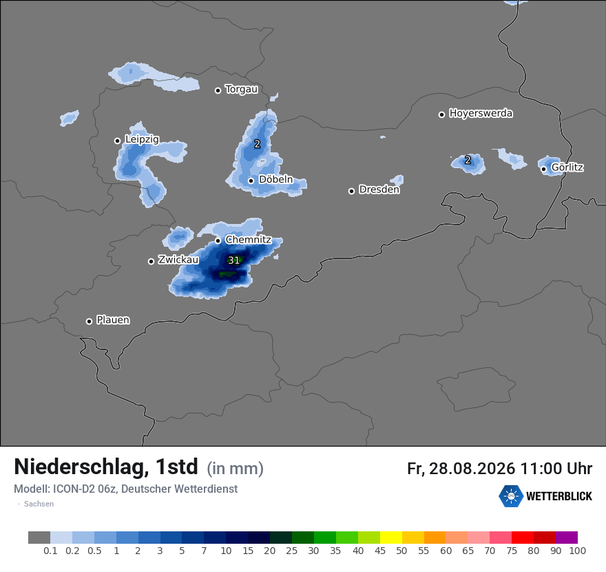 Modellkarte ICON-D2 – precip – sn