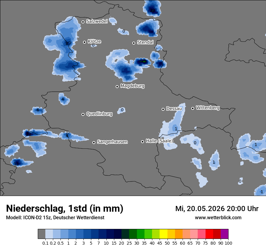 Modellkarte ICON-D2 – precip – st