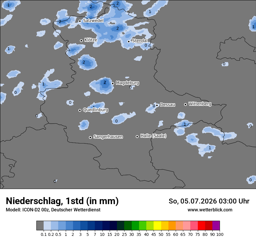Modellkarte ICON-D2 – precip – st