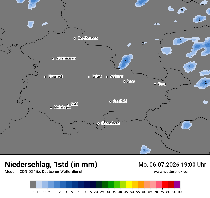 Modellkarte ICON-D2 – precip – th