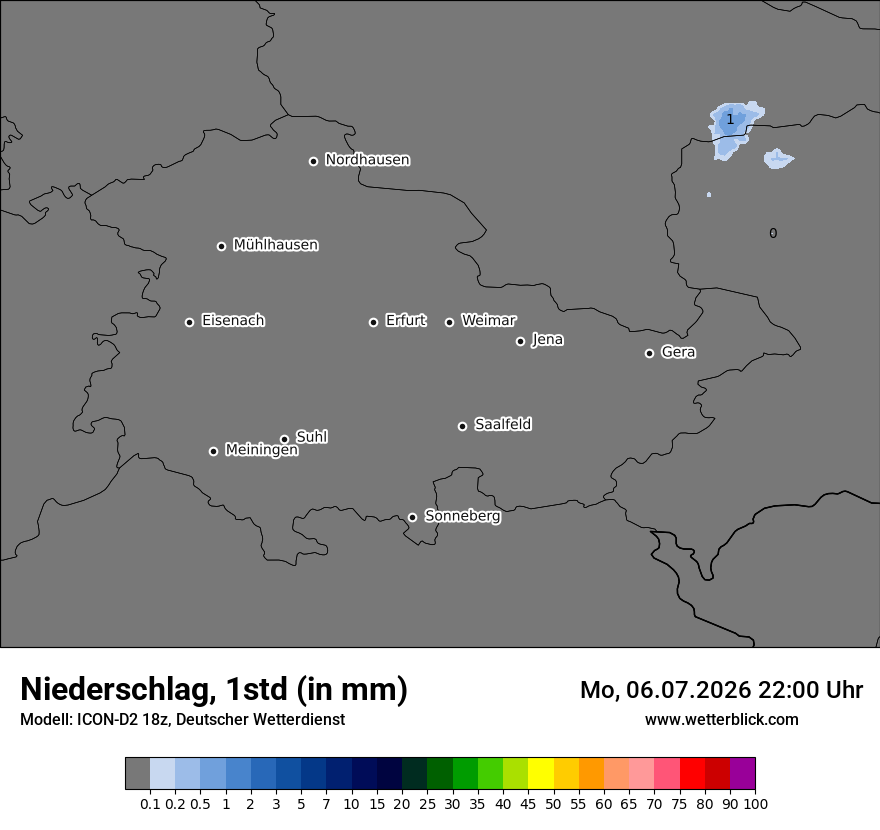 Modellkarte ICON-D2 – precip – th
