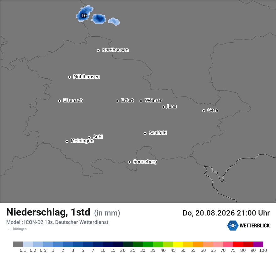 Modellkarte ICON-D2 – precip – th