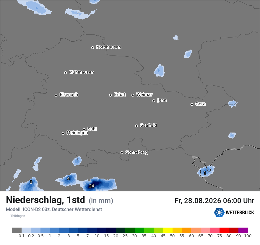 Modellkarte ICON-D2 – precip – th