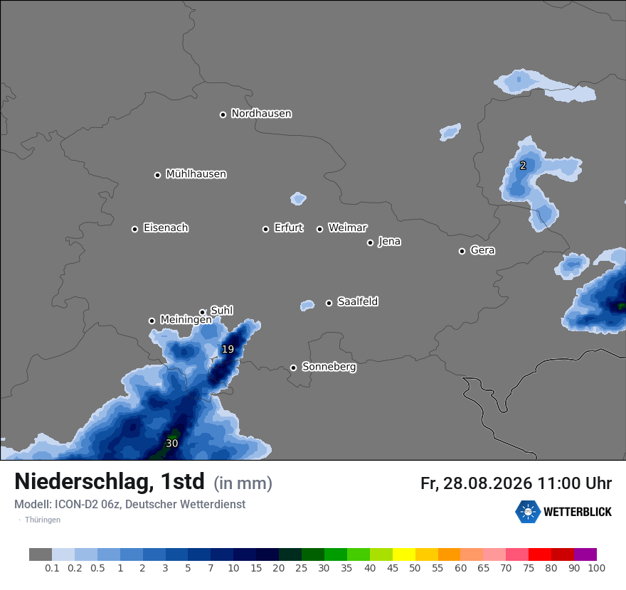 Modellkarte ICON-D2 – precip – th