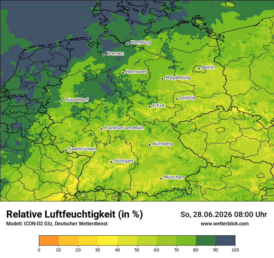 Modellkarte ICON-D2 – relhum – deutschland
