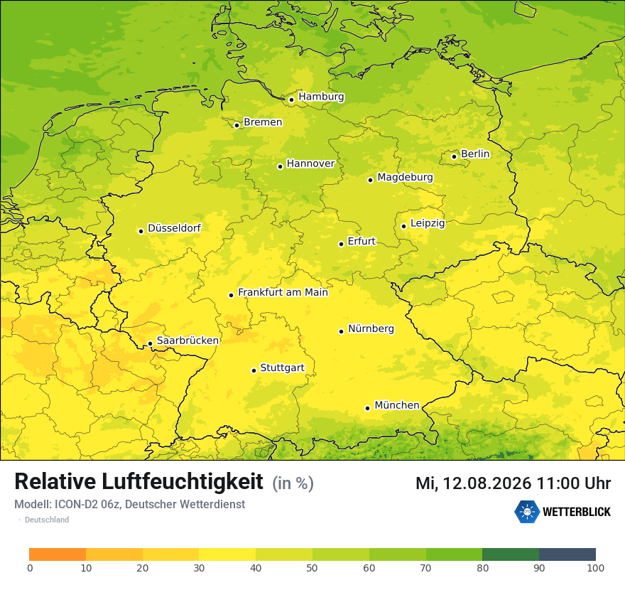 Modellkarte ICON-D2 – relhum – deutschland