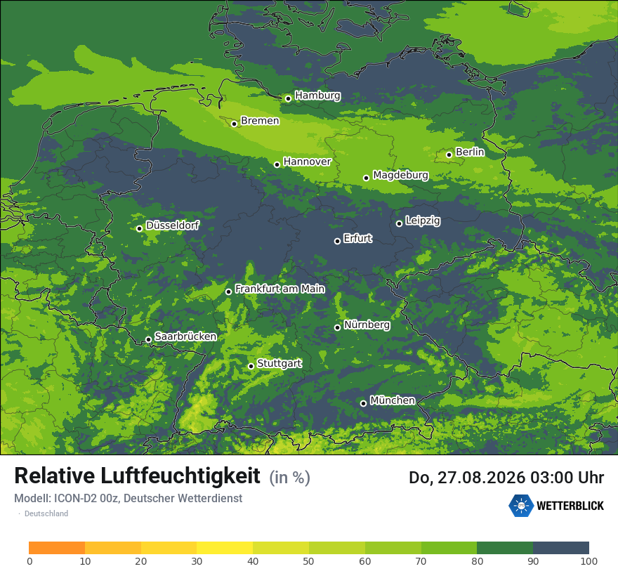 Modellkarte ICON-D2 – relhum – deutschland