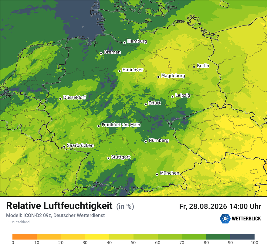 Modellkarte ICON-D2 – relhum – deutschland