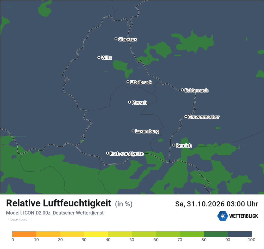 Modellkarte ICON-D2 – relhum – luxemburg