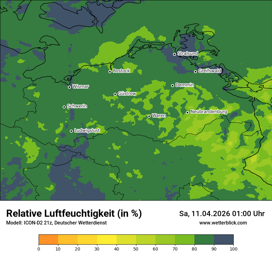 Modellkarte ICON-D2 – relhum – mv