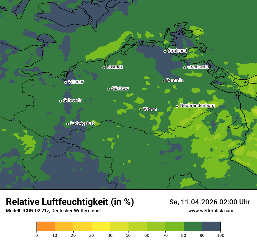 Modellkarte ICON-D2 – relhum – mv