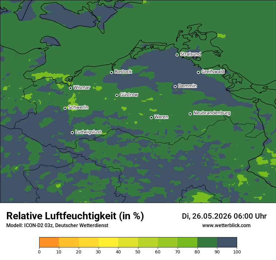 Modellkarte ICON-D2 – relhum – mv