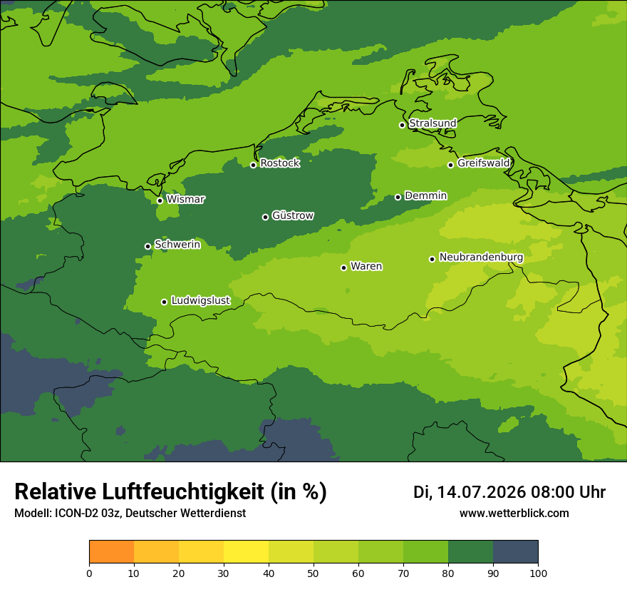 Modellkarte ICON-D2 – relhum – mv