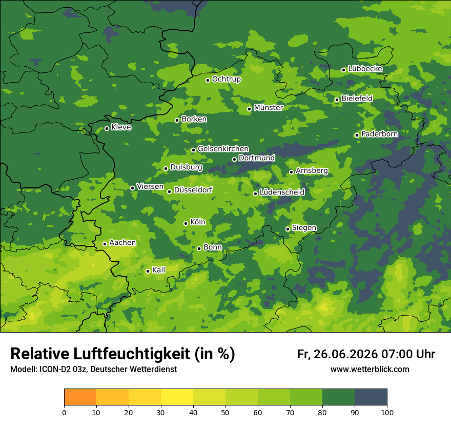 Modellkarte ICON-D2 – relhum – nrw