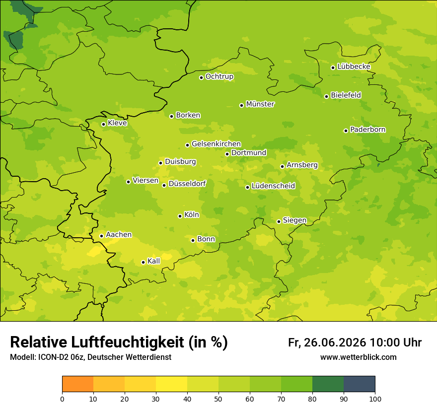 Modellkarte ICON-D2 – relhum – nrw