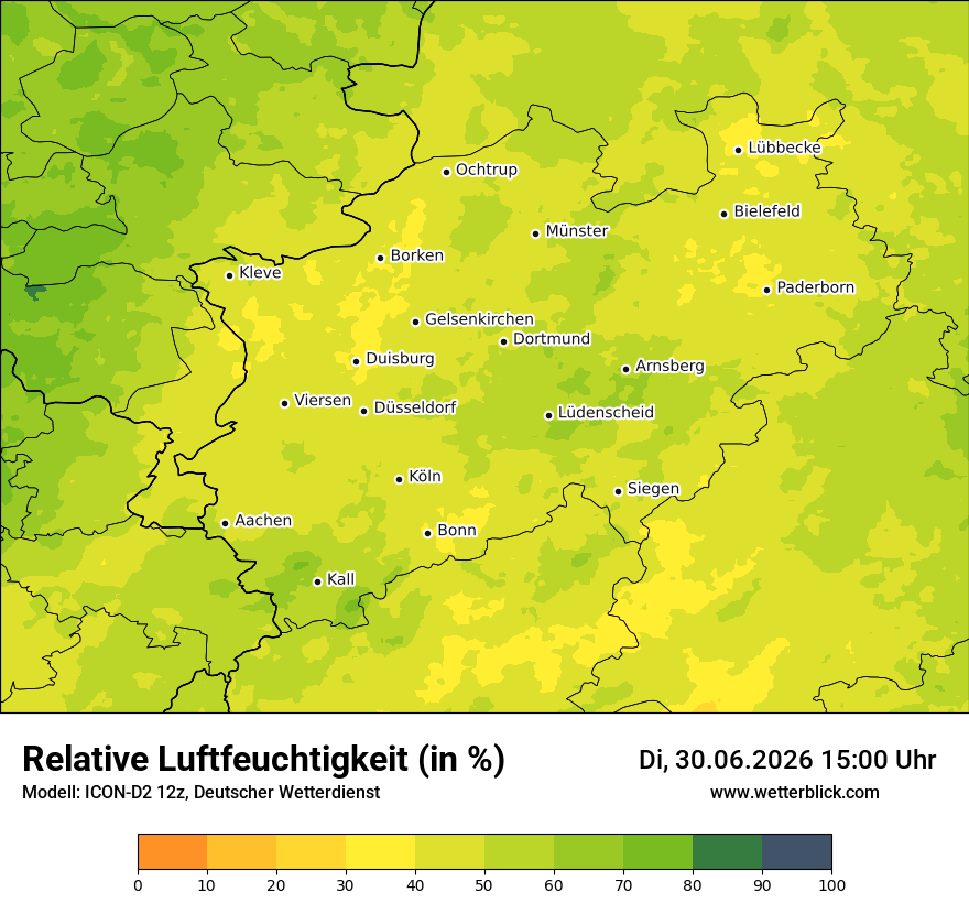 Modellkarte ICON-D2 – relhum – nrw