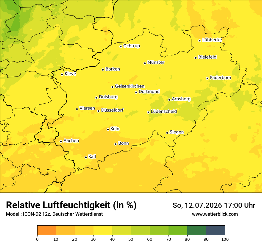 Modellkarte ICON-D2 – relhum – nrw