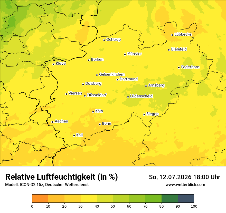 Modellkarte ICON-D2 – relhum – nrw