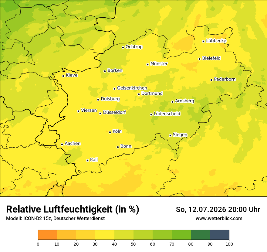 Modellkarte ICON-D2 – relhum – nrw