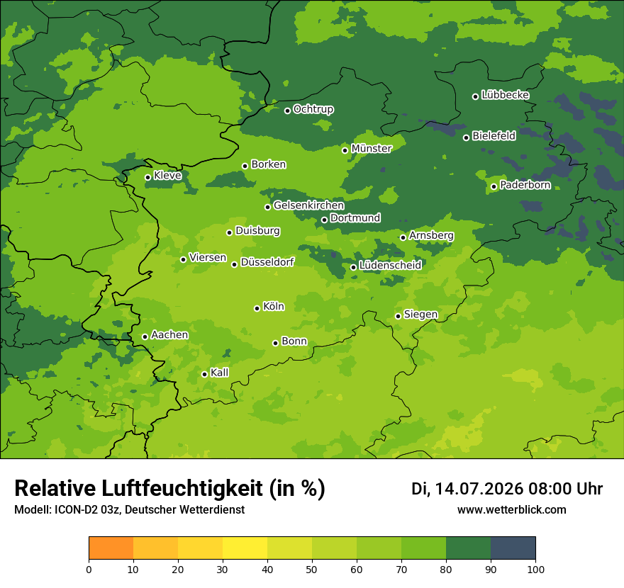 Modellkarte ICON-D2 – relhum – nrw