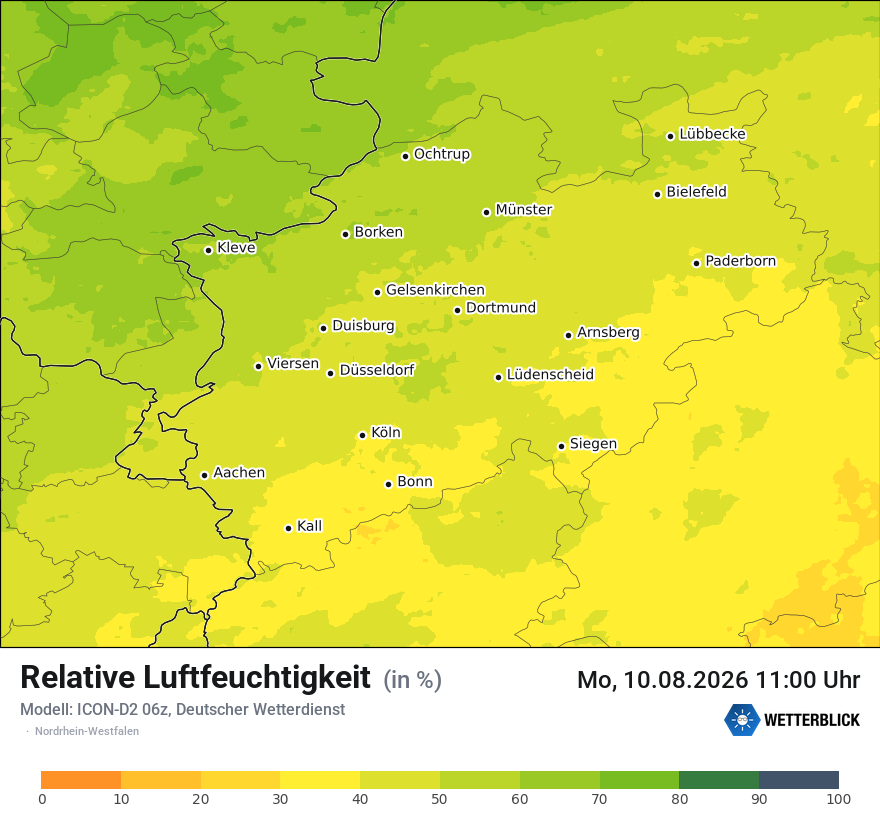 Modellkarte ICON-D2 – relhum – nrw